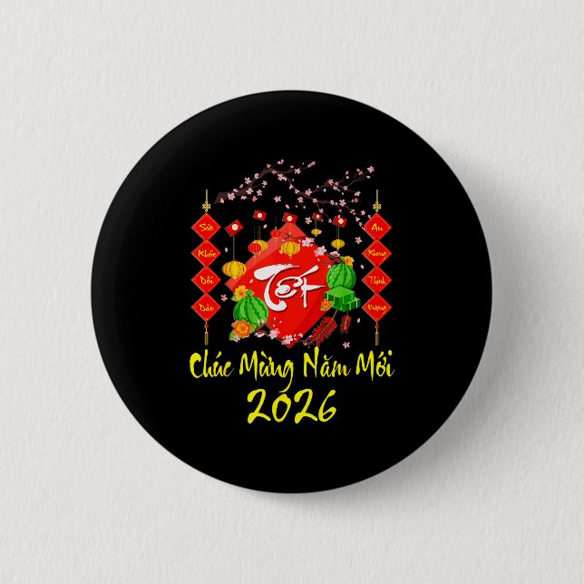Vietnamese Lunar New Year 2026 Tet Viet Chuc Mung  Button (Vorderseite)