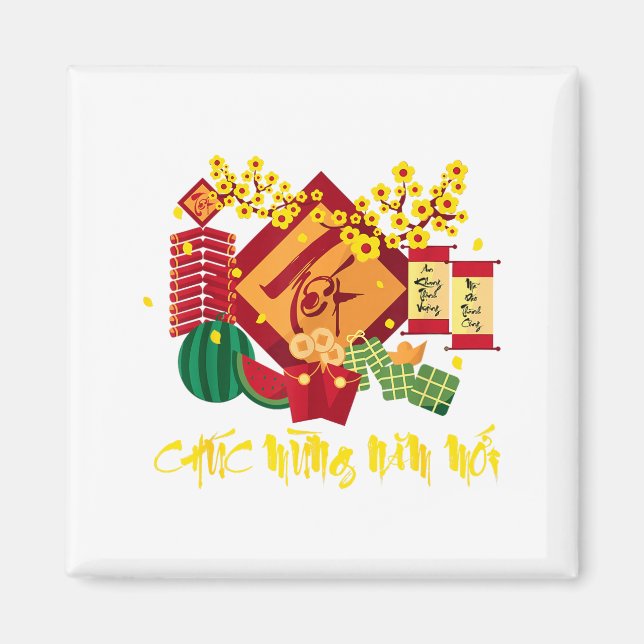 Vietnamese Lunar New Year 2026 Tet Viet Chuc Mung  Magnet (Vorne)