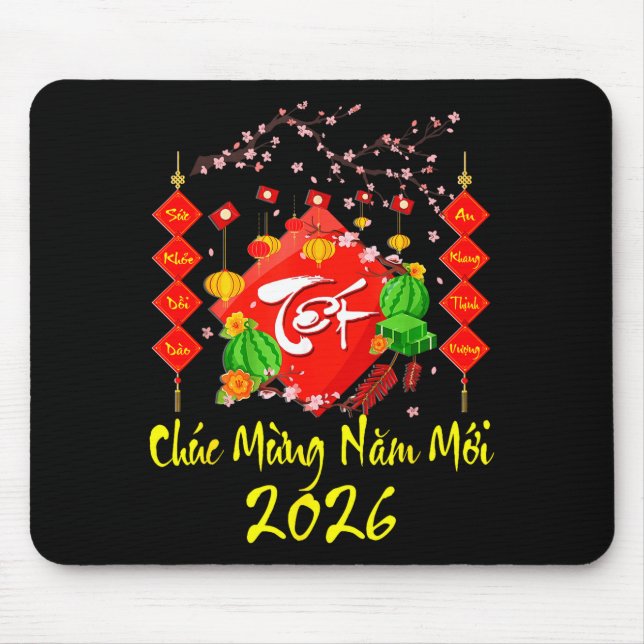 Vietnamese Lunar New Year 2026 Tet Viet Chuc Mung  Mousepad (Vorne)