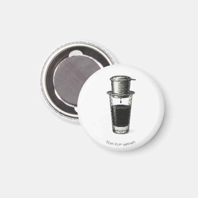 Vietnamese Phin Coffee Magnet  (Vorderseite/Rückseite)