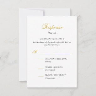 Vietnamesisch Bilingual Response Card in Script Einladung