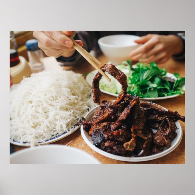 Vietnamesisch Bun Cha Eating Asian Foods Poster (Vorne)