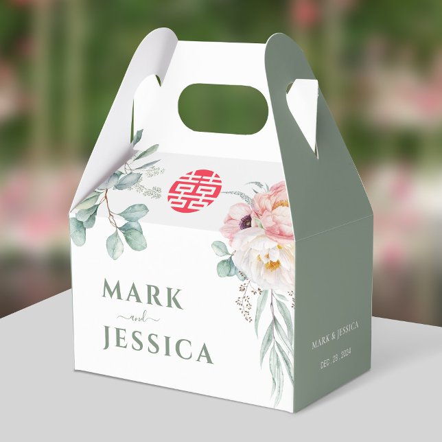 Vietnamesisch Double Happiness Peonies Wedding Geschenkschachtel (Von Creator hochgeladen)