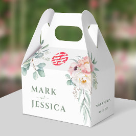 Vietnamesisch Double Happiness Peonies Wedding Geschenkschachtel