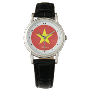 Vietnamesisch Flag & Vietnam trendige Mode /Design Armbanduhr