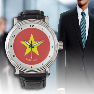 Vietnamesisch Flag & Vietnam trendige Mode /Design Armbanduhr