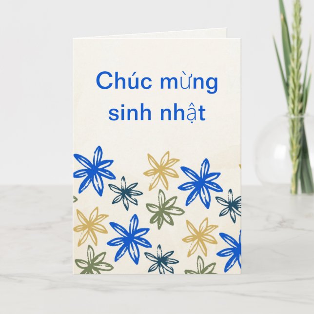 Vietnamesisch Geburtstagskarte Feiertagskarte (Vorderseite)