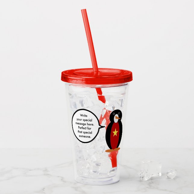 Vietnamesisch Gesprächspartnerin Penguin Personali Acryltrinkbecher (Vorderseite Ice)