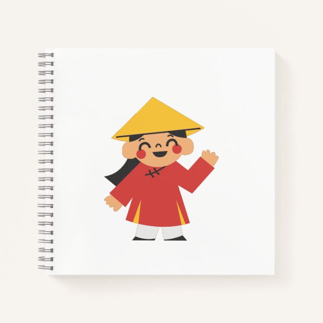 Vietnamesisch in Áo Dài Spiral Notebook - "Xin Chà Notizbuch (Vorderseite)