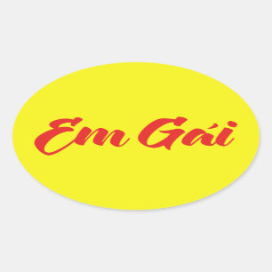 vietnamesisch (jung) Schwester - Em Gái ~ Tietet Ovaler Aufkleber