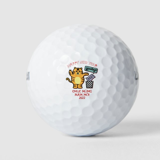Vietnamesisch Lunar New Year - Chuc Mung Nam Moi 2 Golfball (Vorderseite)