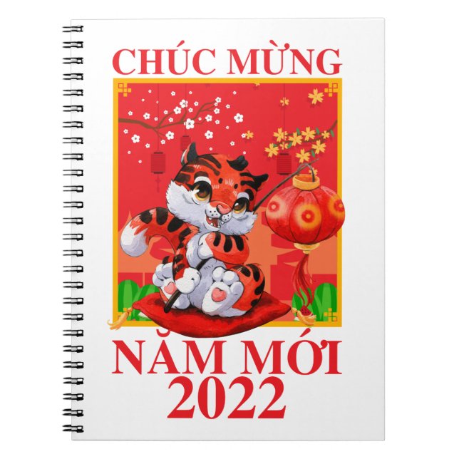 Vietnamesisch Lunar New Year Tet Viet Tiger Nam Mo Notizblock (Vorderseite)
