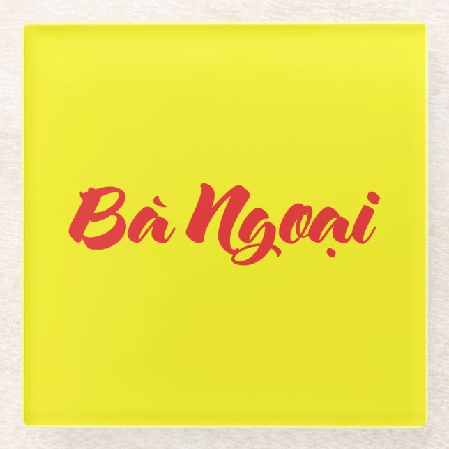 Vietnamesisch (mütterlich) Großmutter - Bà Ngoi Glasuntersetzer (Vorderseite)