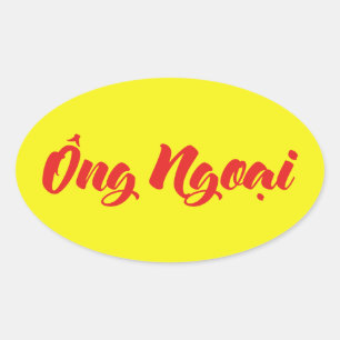 Vietnamesisch (mütterlich) Großvater - Ông Ngoi Ovaler Aufkleber