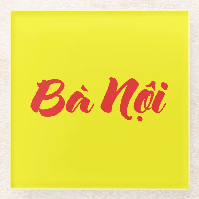 Vietnamesisch (Paternal) Großmutter - Bà Noi Glasuntersetzer (Vorderseite)