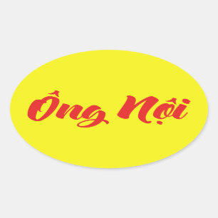 Vietnamesisch (Paternal) Großvater - Ông Noi Ovaler Aufkleber