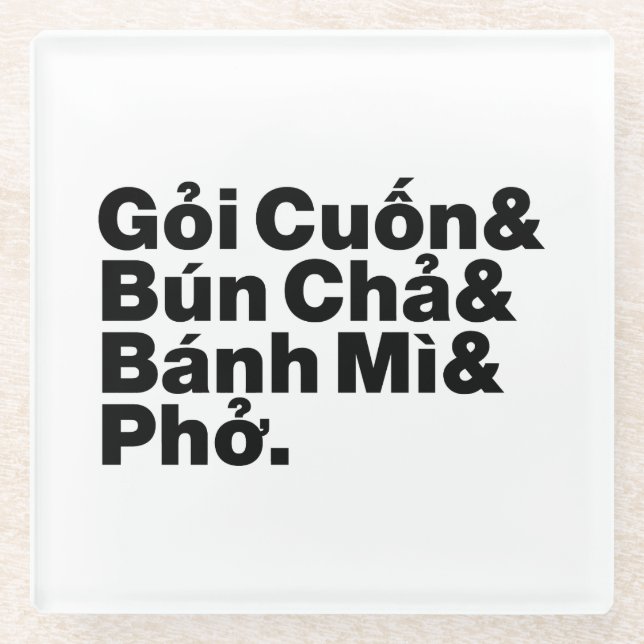 Vietnamesisch Street Food Glasuntersetzer (Vorderseite)