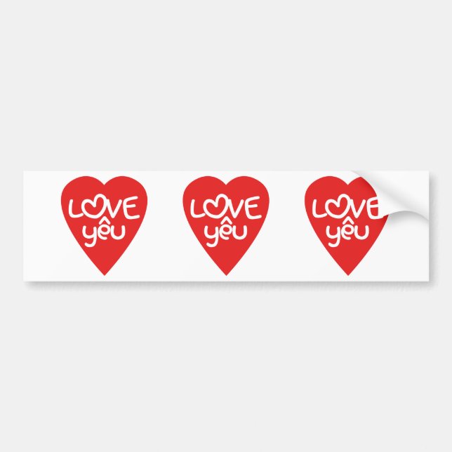 Vietnamesisch Valentine in Liebe Yêu in asiatische Autoaufkleber (Vorne)