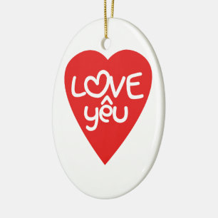 Vietnamesisch Valentine in Liebe Yêu in asiatische Keramik Ornament