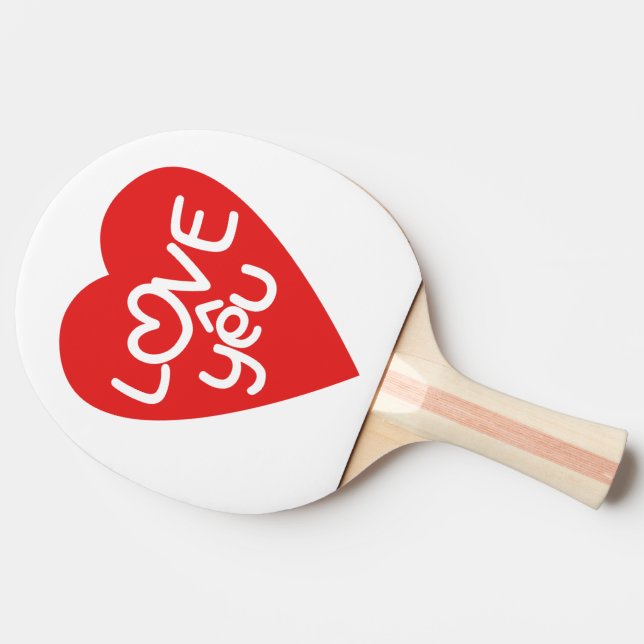 Vietnamesisch Valentine in Liebe Yêu in asiatische Tischtennis Schläger (Seitenansicht)