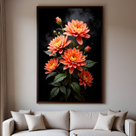 Vietnamesische Chrysantheme auf dem Mond Poster