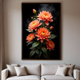 Vietnamesische Chrysantheme auf dem Mond Poster
