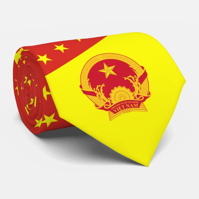 vietnamesische Flagge und Emblem, Flagge Vietnams Krawatte (Gerollt)