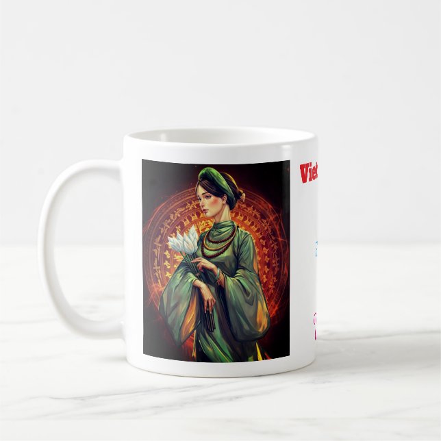 (vietnamesische Frau) Klassische Tasse, 11 oz Kaffeetasse (Links)