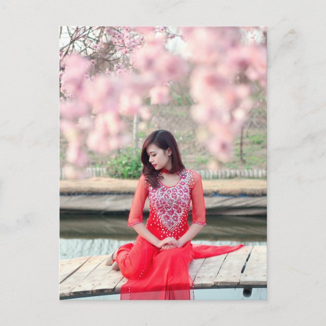 vietnamesische Frau Postkarte (Vorderseite)