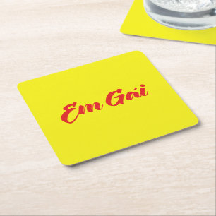 Vietnamesische (junge) Schwester - Em Gái ~ Tiếng  Rechteckiger Pappuntersetzer
