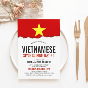 vietnamesische Küche   Party Flag Weißer Einladung