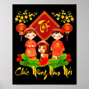 Vietnamesische Neujahrsdekorationen 2026 Tet Chuc Poster