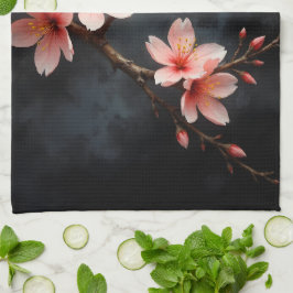 Vietnamesische Pfirsichblüten-Kunst Geschirrtuch