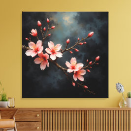 Vietnamesische Pfirsichblüten-Kunst Leinwanddruck