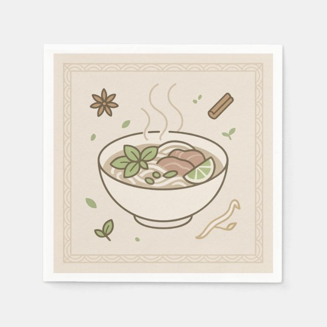 Vietnamesische Pho (US-Restaurant-Stil) Serviette (Vorderseite)