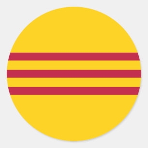 Vietnamesische Südflagge - Vietnam Cờ vàng Ba Runder Aufkleber