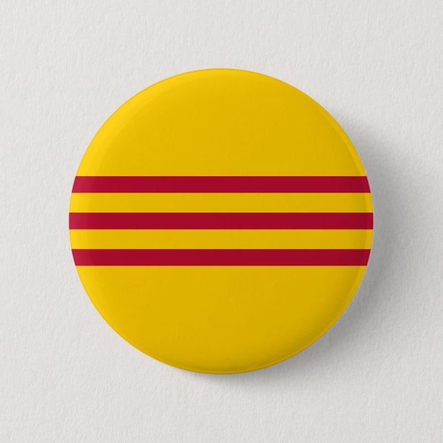 Vietnamesische Südflagge - Vietnam Cờ vàng Ba sọc Button (Vorderseite)