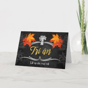 Vietnamesischer Erntedank Grateful Belssings Chalk Feiertagskarte