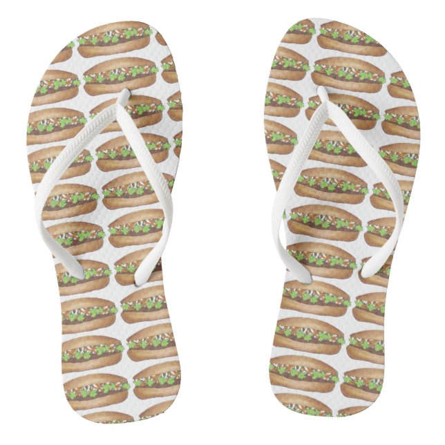 Vietnamesischer Food Banh Bahn Mi Sandwich Feinsch Flip Flops (Fußbett)