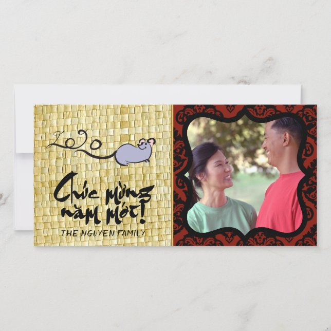 Vietnamesischer Neujahrrat 2020 Familie Gruß TYC2 Dankeskarte (Vorderseite)