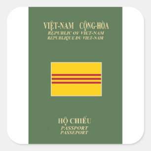 Vietnamesischer Pass- Flagge von Südvietnam Quadratischer Aufkleber