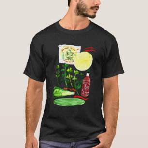 Vietnamesischer Reißepapier Recipe Wasserfarbe T-Shirt
