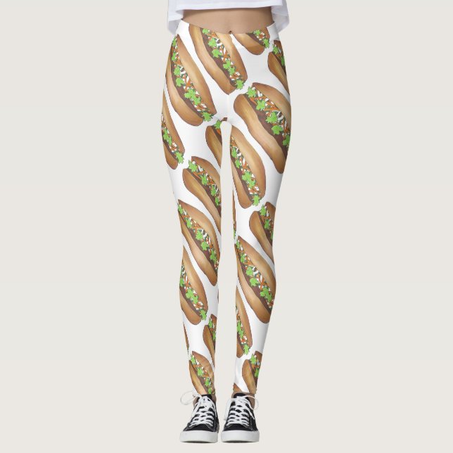 Vietnamesischer Schweinefleisch Banh Mi Sandwich F Leggings (Vorderseite)