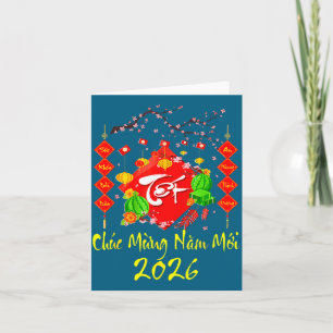Vietnamesisches Lunar Neujahr 2026 Tet Viet Chuc M Karte