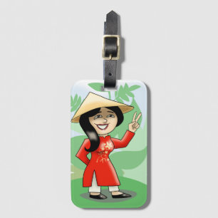 Vietnamesisches Mädchen in Ao Dai Gepäckanhänger