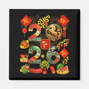 Vietnamesisches Mondneujahr - Tet Viet 2026 Jahr Magnet