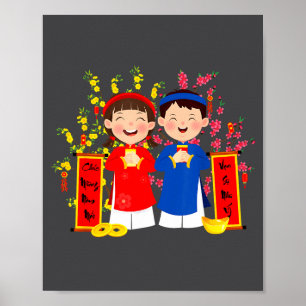 Vietnamesisches Neujahrsdekoration Chuc Mung Nam M Poster