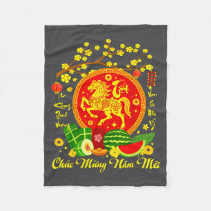 Vietnamesisches Neujahrsfest 2026 Tet Viet Chuc Mu Fleecedecke