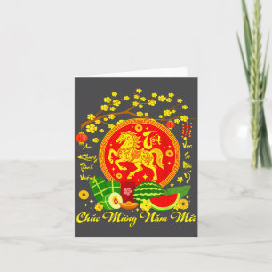 Vietnamesisches Neujahrsfest 2026 Tet Viet Chuc Mu Karte