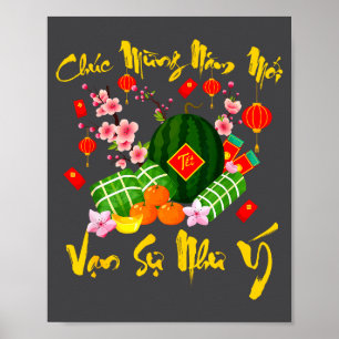 Vietnamesisches Neujahrsfest Chuc Mung Nam Moi Van Poster